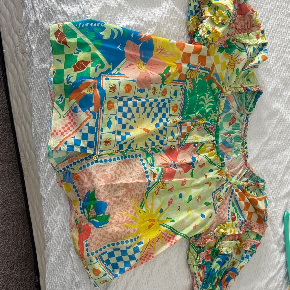 Ramy Brook Multicolor Patchwork Blouse - image 2